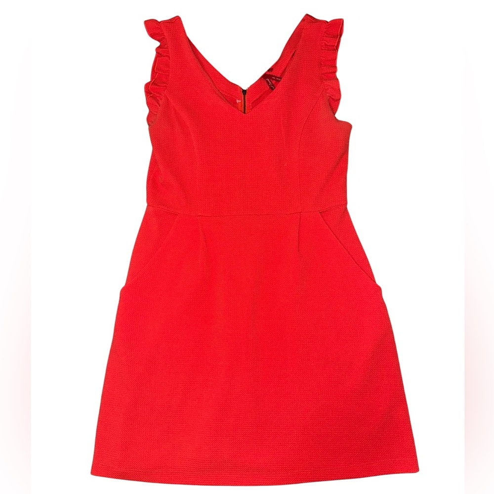 Red Camel Bright Red Ruffle Dress